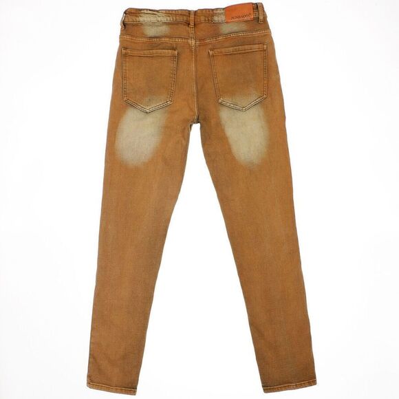 Junbaoss Jeans Mens Size 34 Actual 32 x 30 Skinny Fit Distressed Stretch Denim - Picture 3 of 10